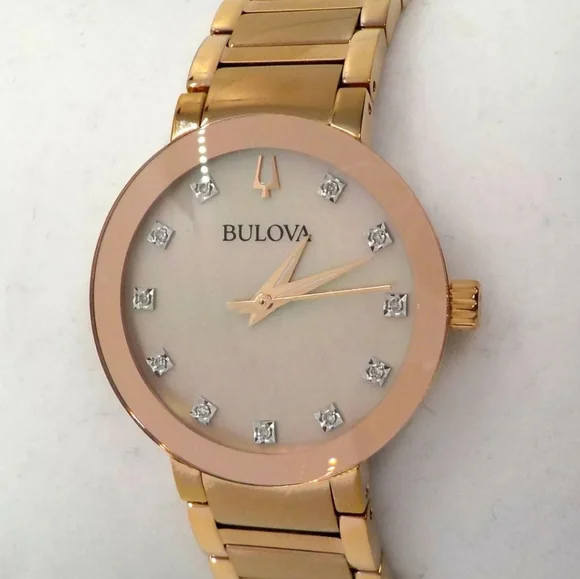 ***NEW*** Bulova Modern Quartz Diamond Mother of Pearl Dial Ladies Watch - Picture 2 of 11